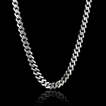 Studio product shot of Inasha Diamonds 950 platinum chain for men against a dark background