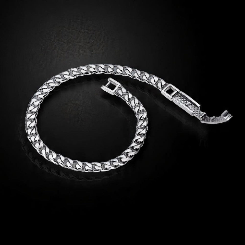 Men’s platinum Miami Cuban hollow link bracelet