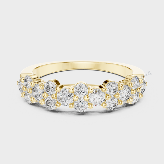 Yellow gold lab grown diamond band
