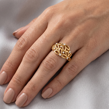Yellow Gold Solitaire Engagement Ring Featuring A Round Lab Diamond