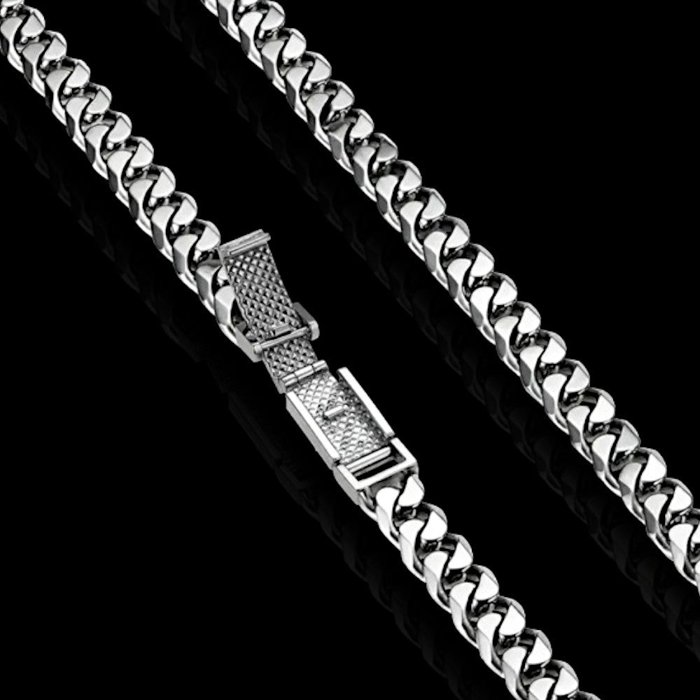 Luxury platinum Cuban link chain men jewelry