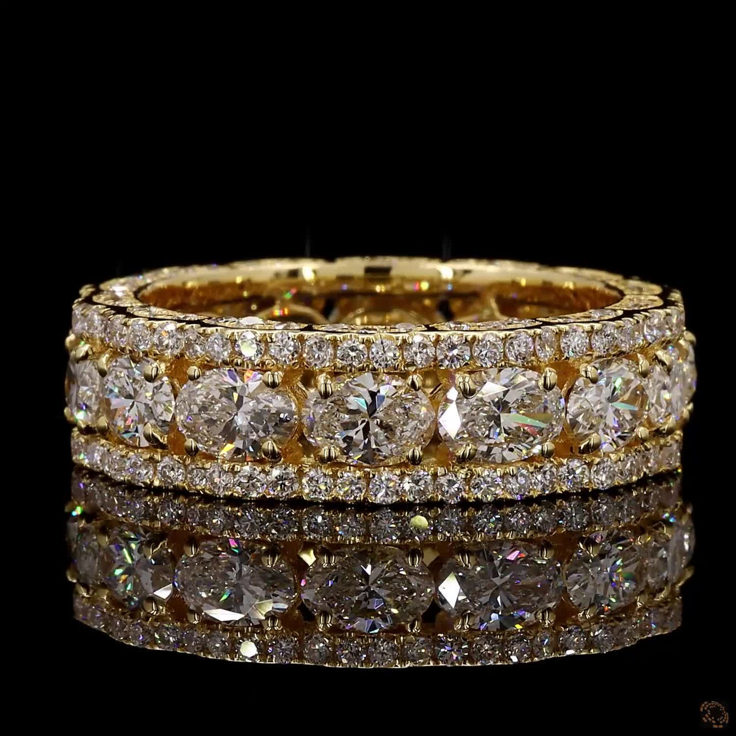Certified lab grown diamond band 3.96 ct in yellow gold