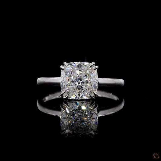 3 carat square cushion cut lab grown diamond ring white gold