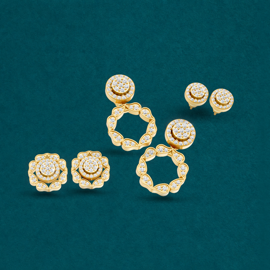 Convertible earrings featuring 0.54 total carats of round lab-grown diamonds in a classic white-metal setting, offering versatile styling options with delicate sparkle and understated elegance.