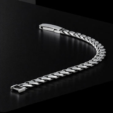 Men’s Miami Cuban hollow link bracelet in platinum 950