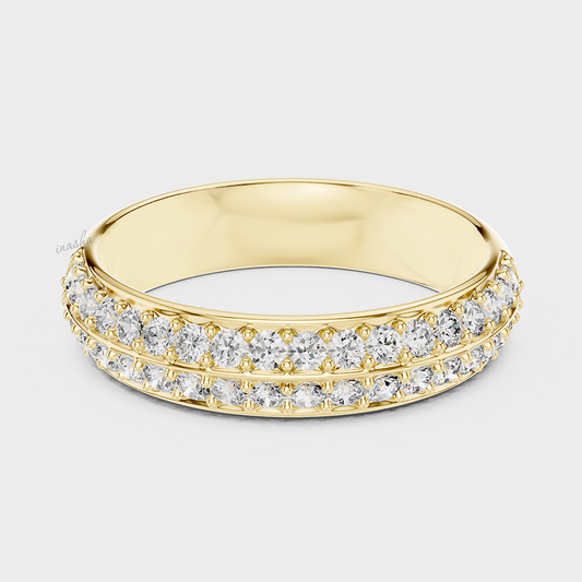 Yellow gold lab grown diamond band
