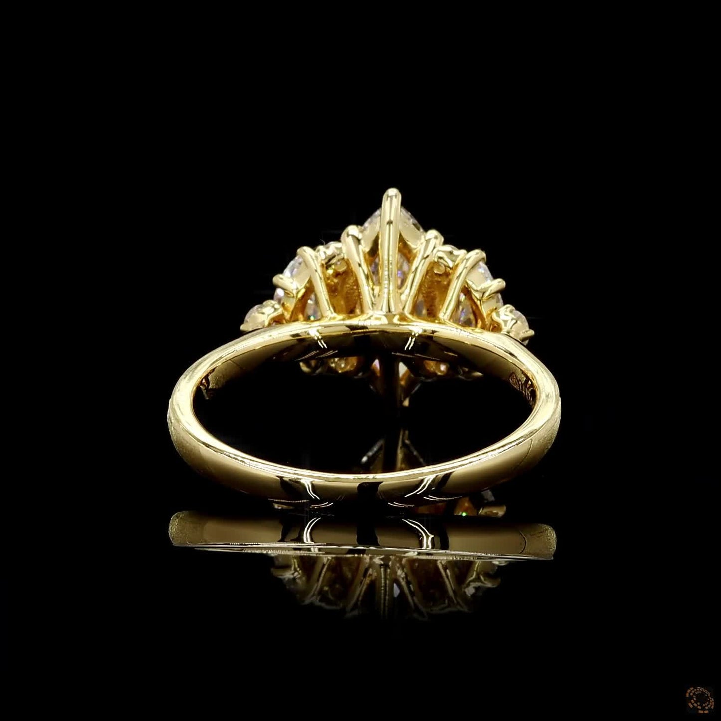 Certified Lab-Grown Diamond Ring With Marquise Center In 14K Yellow Gold
