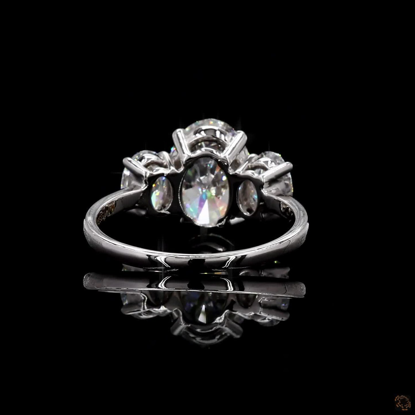 Luxury white gold lab grown oval diamond ring