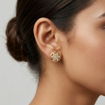 0.91 Ct total lab-grown round diamond stud earrings (0.45 Ct each), GLI certified, set in hallmarked 9K, 14K, 18K gold or 950 platinum, ethical luxury with brilliant sparkle.