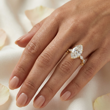 Marquise Lab-Grown Diamond Ring In Yellow Gold