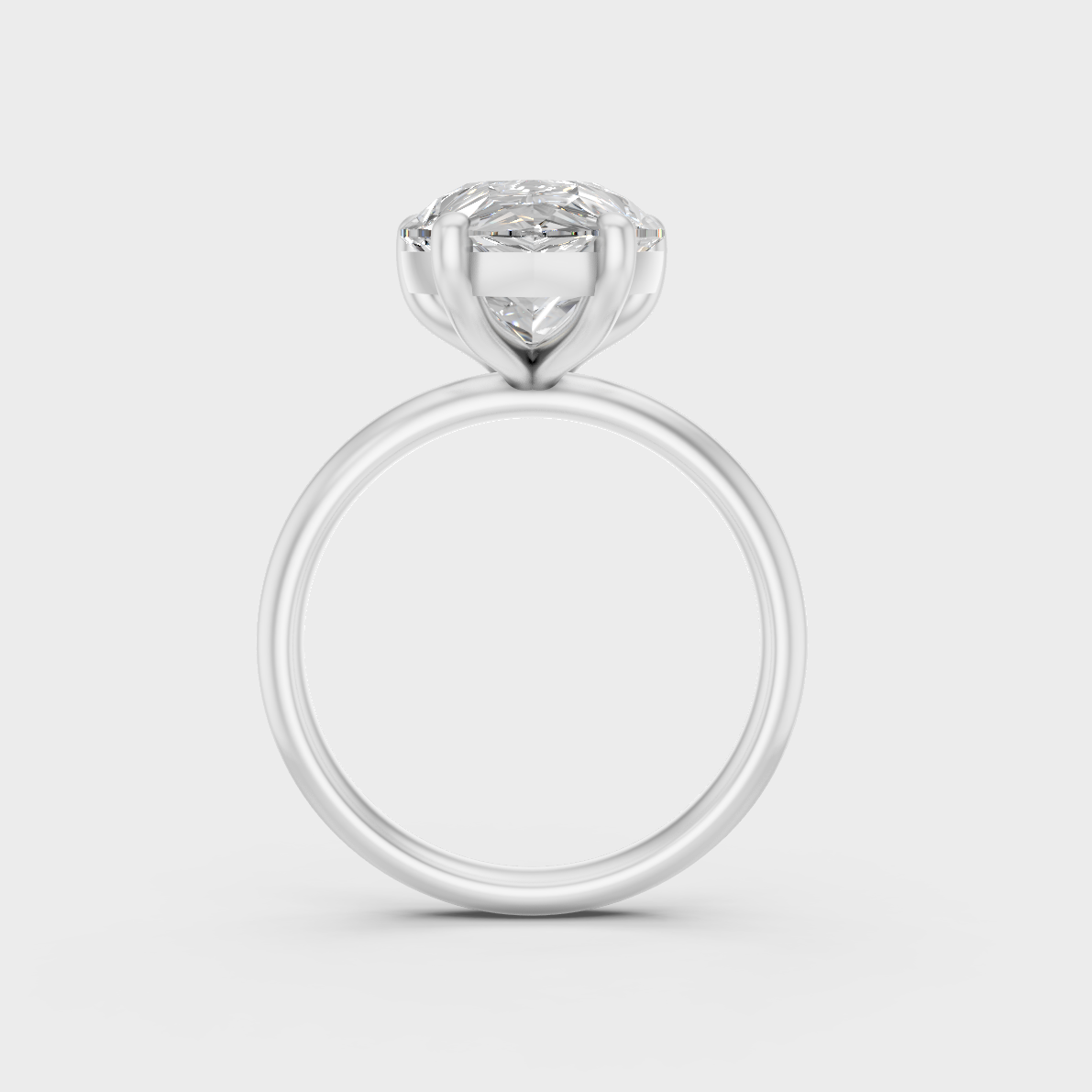 Sophisticated 5 Ct Pear-Cut Lab-Grown Diamond Solitaire with 14K White Gold setting.