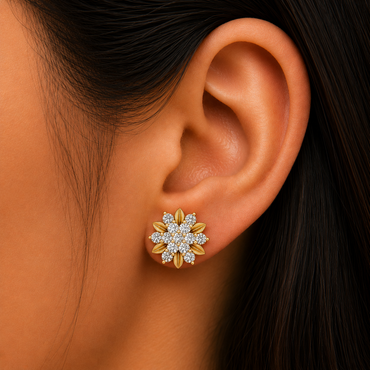 Round-Cut Lab-Grown Diamond Stud Earrings In 14K Yellow Gold