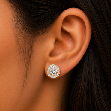 14K Yellow Gold Round-Shaped Lab-Grown Diamond