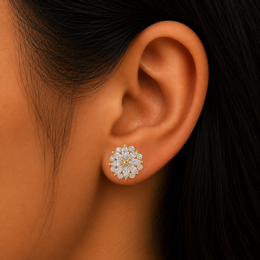 18K Yellow Gold Round And Marquise Lab-Grown Diamond