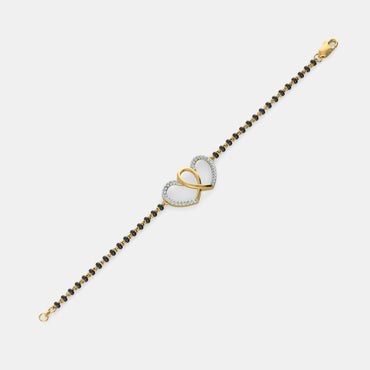 Sustainable yellow gold diamond bracelet with Gli-certified round-cut lab diamonds