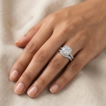 Shop 2.15 Ct Round Cut Lab-Grown Diamond Ring Set in 9K, 14K, 18K Yellow, White, Rose Gold or 950 Platinum. Ethical luxury fine jewelry with brilliant sparkle.