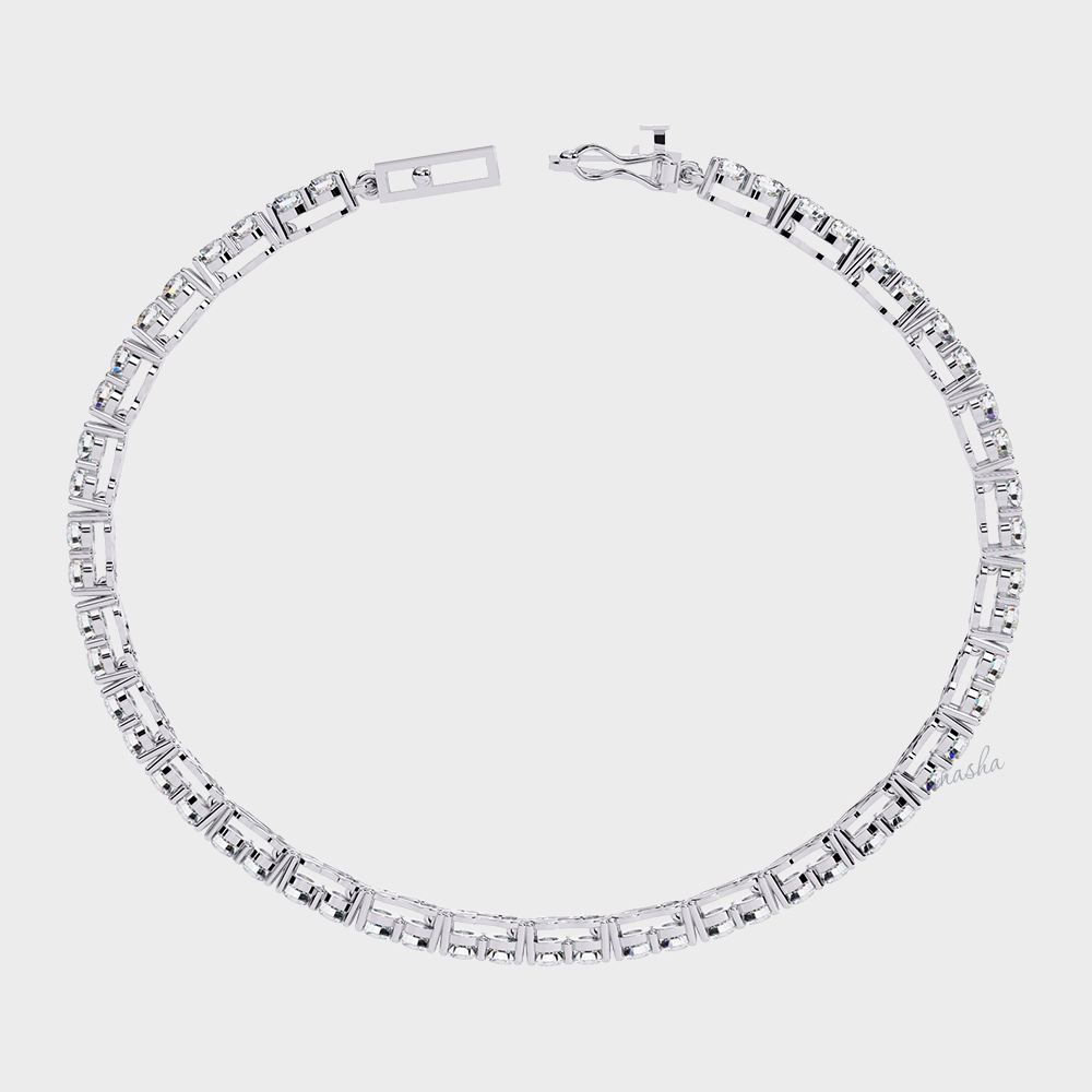Elegant lab grown diamond tennis bracelet white gold and platinum