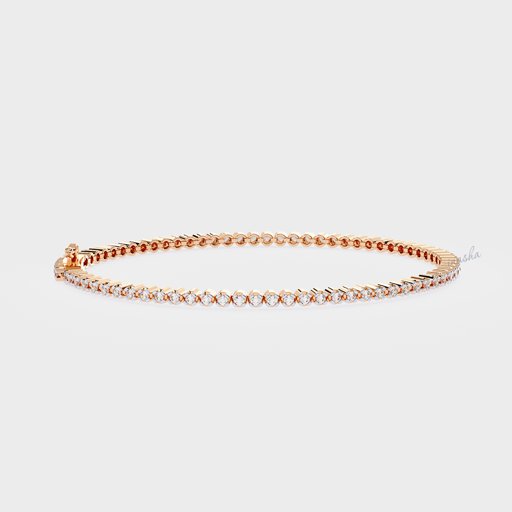 Rose Gold Lab-Grown Diamond Tennis Bracelet Luxury Jewelry