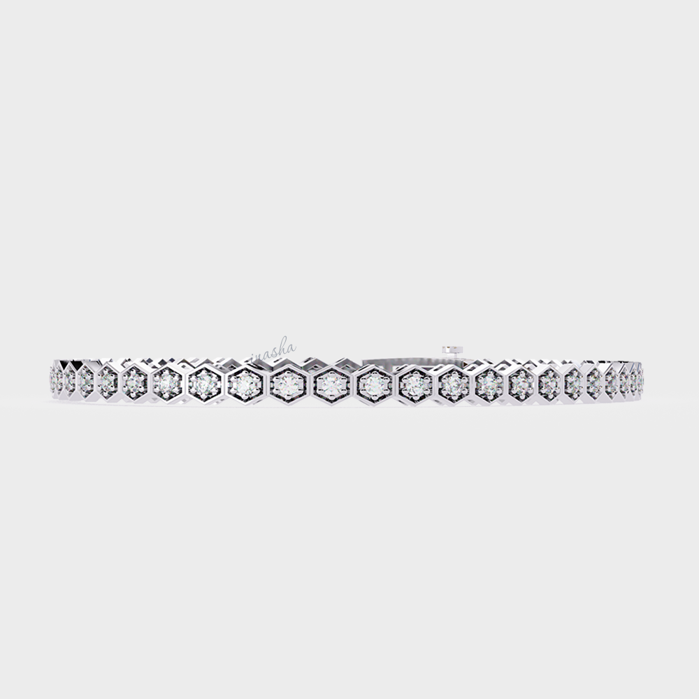 Certified White Gold Tennis Bracelet