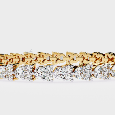 Luxury Yellow Gold Lab-Grown Diamond Tennis Bracelet