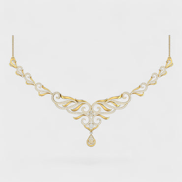 Classic Yellow Gold Lab Grown Diamond Necklace