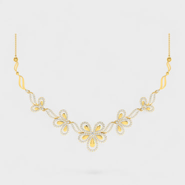 Certified Lab Diamond Necklace Round Cut in Hallmark Yellow Gold