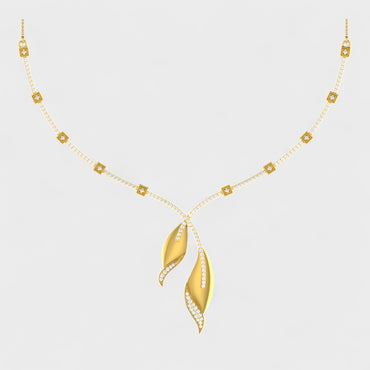 Premium Round Cut Lab Diamond Necklace in Yellow Gold Finish