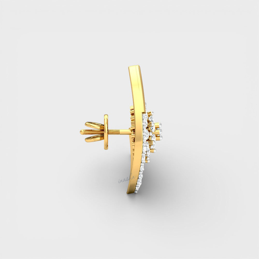 Luxury GLI Certified Diamond Earrings designed in Yellow Gold for timeless everyday wear.