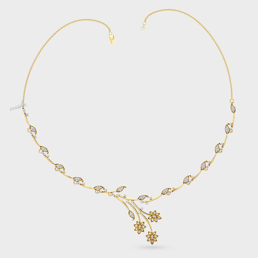 Premium Lab-Grown Diamond Necklace designed in Hallmark Yellow Gold for timeless luxury.