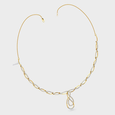 Luxurious Certified Lab-Grown Diamond Necklace with brilliant sparkle in Yellow Gold.