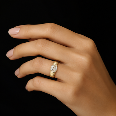 14K Yellow gold lab grown Oval diamond ring