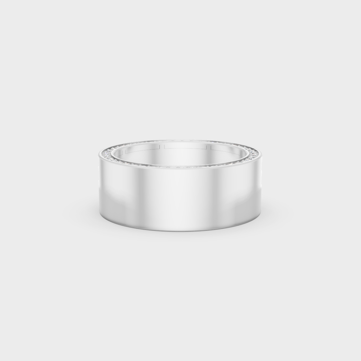 Modern 0.62 Carat Round-Cut Lab-Grown Diamond Men's Band in a sleek 9K White Gold design.