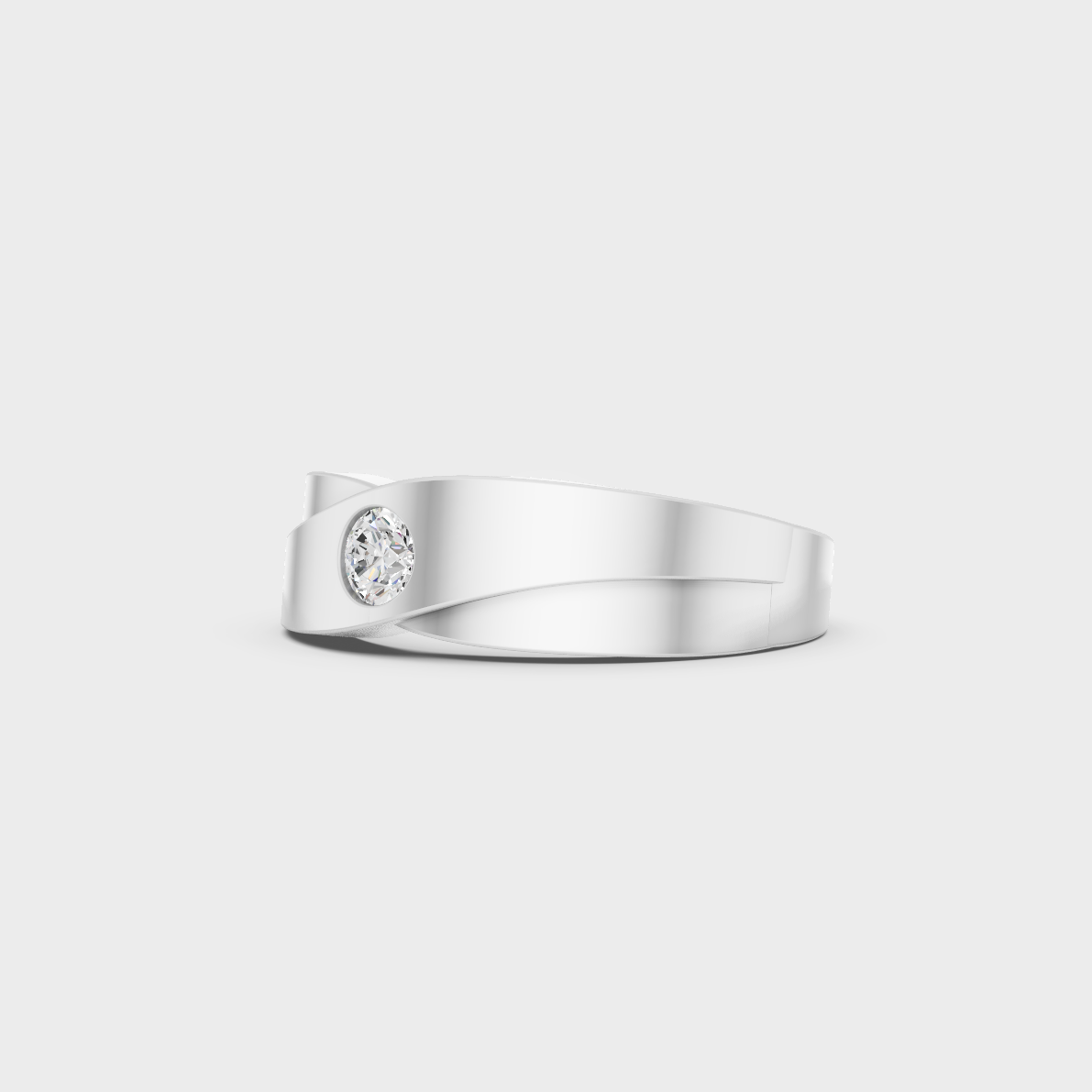 Sophisticated 0.20 Ct Round Lab-Grown Diamond Men's Wedding Ring with 14K White Gold setting.
