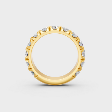 Majestic 2.25 Ct Round Lab-Grown Diamond Wedding Band in a polished 14K Yellow Gold setting.