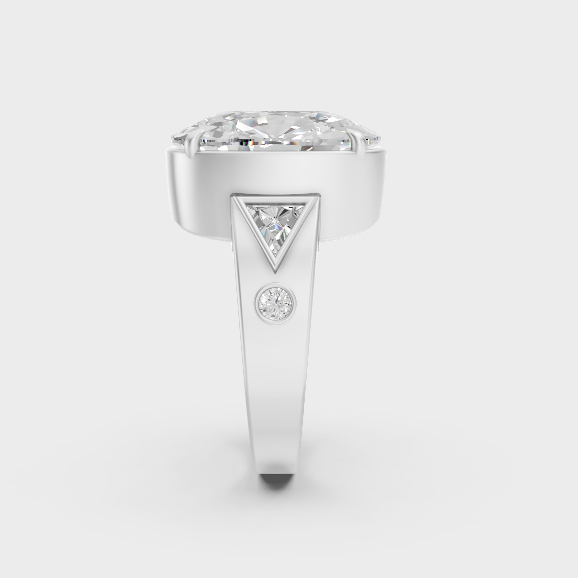 Sophisticated 10 Ct Multi-Shape Lab-Grown Diamond Men's Ring with 14K White Gold setting.