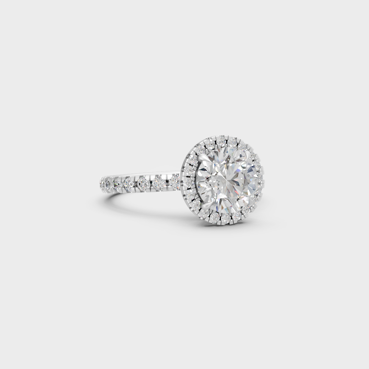 High-Durability 2.85 Ct Round Lab-Grown Diamond Engagement Ring, premium 950 Platinum.