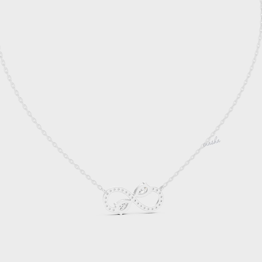 0.71 Carat Pear Cut Lab-Grown Diamond Infinity Pendant With Chain In