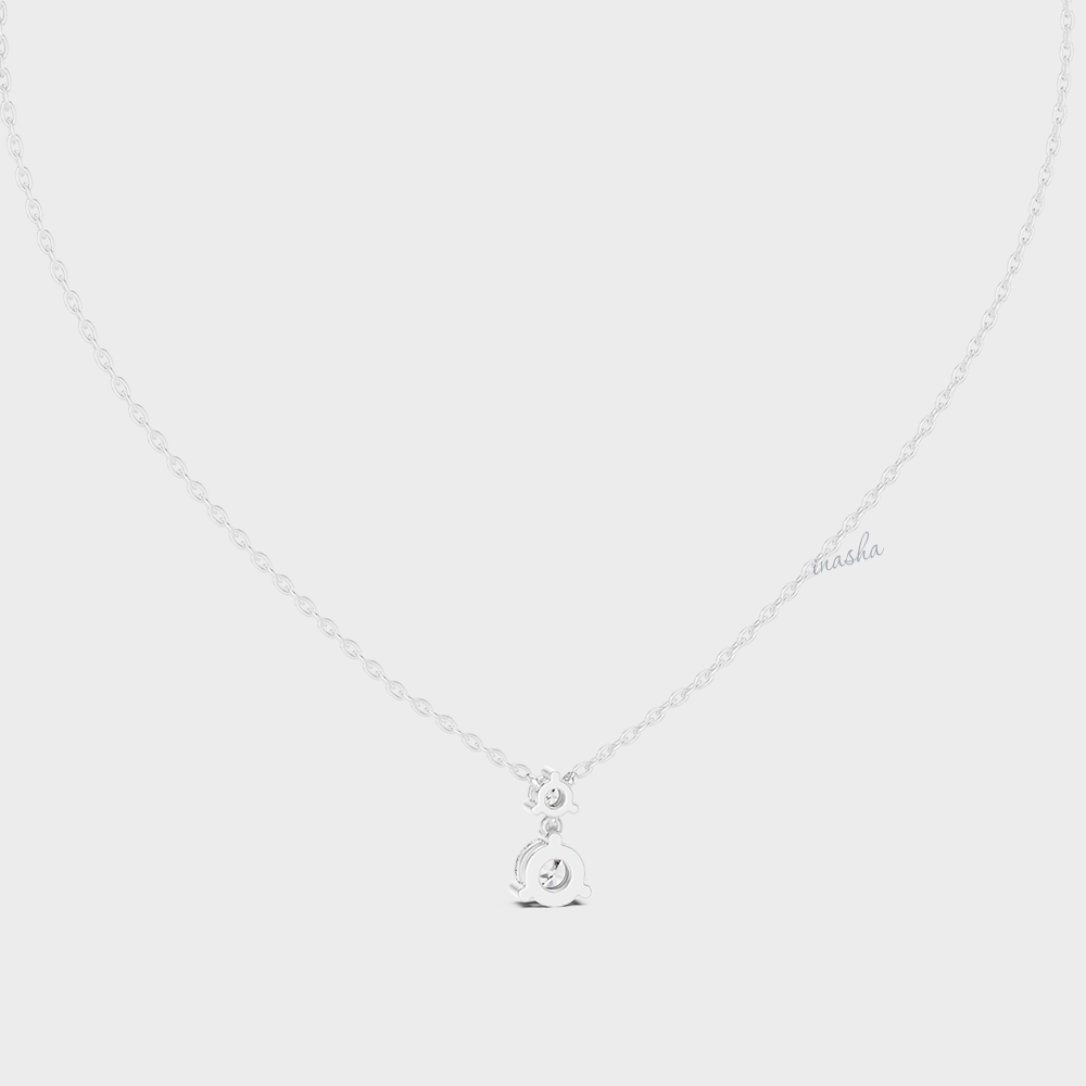 0.61 Carat Round Cut IGI Lab-Grown Diamond Pendant With Chain In