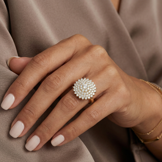 Beautiful Yellow Gold Ring Featuring Round Lab Diamond