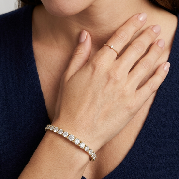 Lab-Grown Diamond Chain Bracelet Yellow Gold