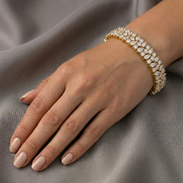 Yellow Gold Certified Lab-Grown Diamond Tennis Bracelet