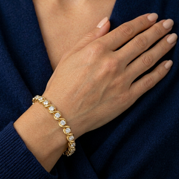 Diamond Tennis Bracelet Yellow Gold in Round Cut