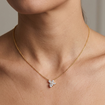 Multi-Shape Lab-Grown Diamond Pendant In 18K Yellow Gold