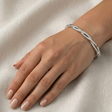 Beautiful Diamond Kada Bracelet White Gold Jewelry