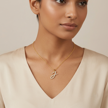 Shop our custom "J" Alphabet Lab Grown Diamond Pendant with Chain. Available in 9K, 14K, 18K Yellow, White, Rose Gold & 950 Platinum. Ethical luxury worldwide.