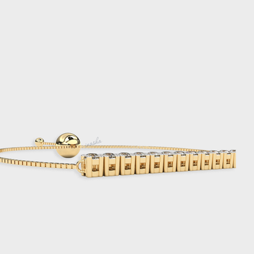 Luxury yellow gold lab grown diamond chain bracelet round cut premium fine jewelry