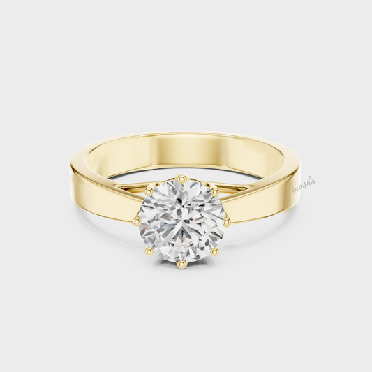 Yellow gold lab grown diamond engagement ring