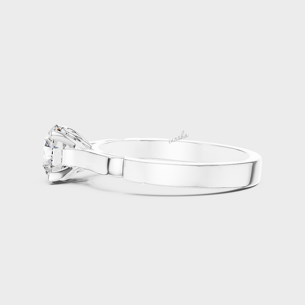 1 ct round cut lab grown diamond ring white gold