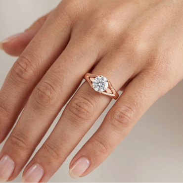 Rose Gold Engagement Ring With A Brilliant Sustainable Diamond