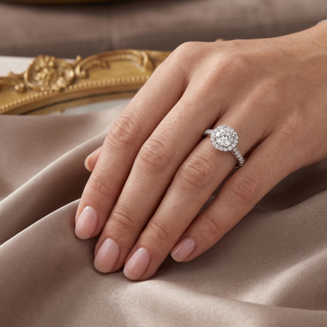 Round-Cut Lab-Grown Diamond Halo Ring